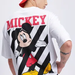 glitchez Mickey & Donald Print Drop-Shoulder Sleeves Oversized T-shirt-image-85