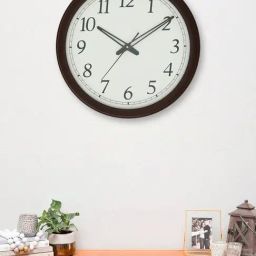CHRONIKLE Elegant Round Rosewood Brown Wood Wall Clock-25