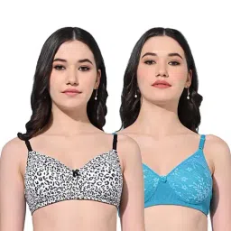 FIMS Black & Blue Printed Bras - Pack Of 2-image-87