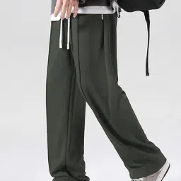 Vimal Jonney Olive Regular fit Solid Trackpants-image-79