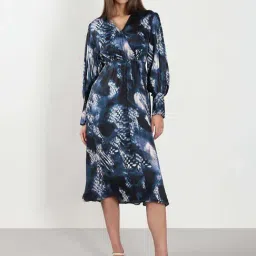 Vero Moda Navy Flare Fit Printed Dress-picture-47