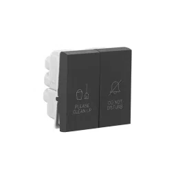 Legrand Hotel "DND and MMR" Functions External with Bell Push Allzy 2 Module Matt Black, 6812 49 (Pack of 10 Pcs)-69