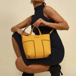 THE GUSTO Yellow Solid Small Handbag With Pouch-42