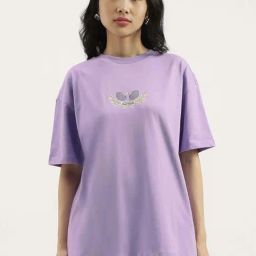 United Colors Of Benetton Purple Cotton Regular Fit Printed T-Shirt-picture-2