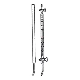 ABGIL Burette Hample Gas 2 Way Stopcock at Top and 3 Way Stopcock at Bottom, 100x0.2 ml with Levelling Bulb, BRT-128-01-32