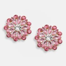 Sohi Gold Plated Party Designer Stone Stud Earrings-12