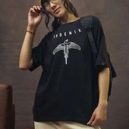 Bewakoof Black Graphic Relaxed Fit T-Shirt-picture-21