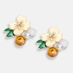 Sohi Gold Plated Party Designer Stone Stud Earrings-11