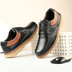 Hoversole Men's Mirage Chocoblack Stylish and Comfortable Derby Shoes-image-44