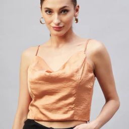 Marie Claire Orange Slim Fit Crop Top-image-44