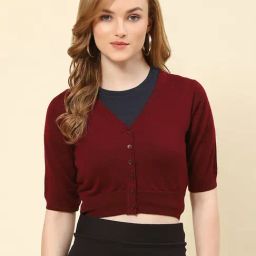 Monte Carlo Maroon Wool Crop Cardigan-picture-15
