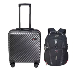 SWISS MILITARY Luggage Bag & Laptop Bag Combo 33 L & 31 L Grey ABS, LTB8_LBP76A-image-52