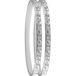 Rihi by P.C. Chandra Jewellers Silver Sleek Design Bangle Pair For Women & Girls-16
