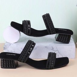 Mochi Women's Textured Block Pumps-14