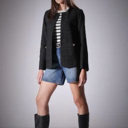Vero Moda Black Polyester Regular Fit Self Design Blazer-picture-25
