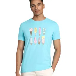 Simon Carter London Blue Printed Slim Fit T-Shirt-image-68
