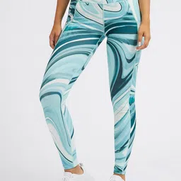 Guess Women Abstract High-Rise Ankle Length Tights-image-4