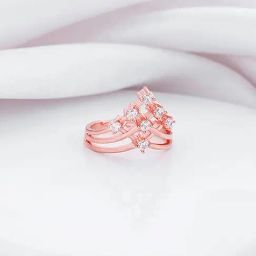 GIVA 92.5 Sterling Silver Rose Gold Criss Cross Vanki Adjustable Ring for Womens and Girls-image-11