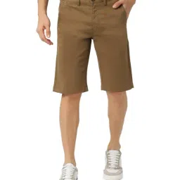 Peter England Khaki Mid Rise Bermuda Shorts-picture-35