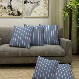 Klotthe Blue Cotton Cushion Covers - Set of 5-image-57