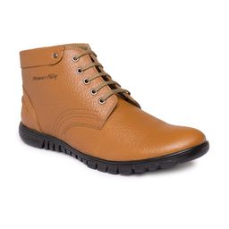 Red Chief Men Tan Brown Solid Leather Mid-Top Derbys-image-27