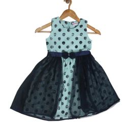 Peppermint Kids Blue & Navy Printed Dress-image-56