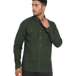 Royal Enfield Olive Self Print Shirt-image-14
