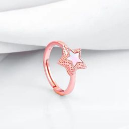 GIVA 92.5 Sterling Silver Rose Gold Shine Like The Star Adjustable Ring for Womens and Girls-image-27