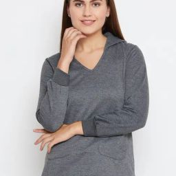 Belle Fille Grey Full Sleeves Sweatshirt-image-1