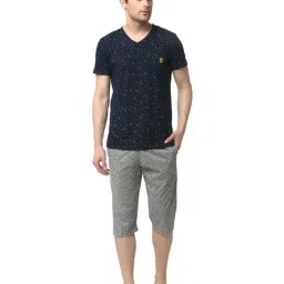 Vimal Jonney Navy & Grey Printed T-Shirt & Capris-image-82