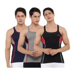 Dollar Bigboss Assorted Color Cotton Regular Fit Gym Vests (Pack Of 3)-image-66