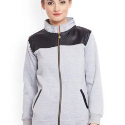 Belle Fille Grey Melange Textured Jacket-image-15