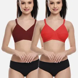 FIMS: Fashion is my Style Red & Maroon Cotton Lingerie Set - Pack Of 2-image-78