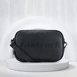 Fastrack Textured Brand Logo Printed Structured Concealed Zipper Sling Bag-23