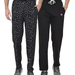 Vimal Jonney Black Regular Fit Trackpants - Pack of 2-image-36
