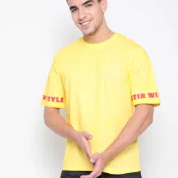 Belliskey Yellow Printed Round Neck T-Shirt-picture-39