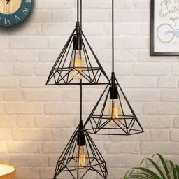 Homesake Cluster Black Metal 3-In-1 Diamond Hanging Pendant Lamp (Bulb not included)-image-27