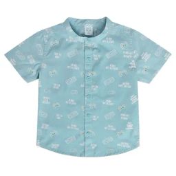 Miniklub Boys Blue Printed Regular Fit Shirt-image-51