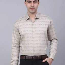 Jainish Cream Regular Fit Printed Shirt-image-33