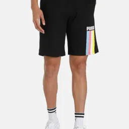 Puma Black Cotton Regular Fit Printed Shorts-picture-23