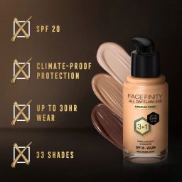 Max Factor Face Finity All Day Flawless 3 In 1 Foundation SPF 20 W62 Warm Beige - 30 ml image 5