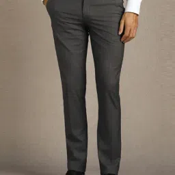 Louis Philippe Grey Slim Fit Trousers-picture-23