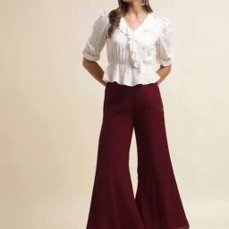 SELVIA White Printed Top With Trousers-image-72