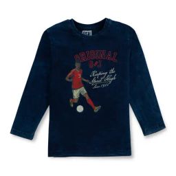 Gini & Jony Kids Navy Printed Full Sleeves T-Shirt-image-86
