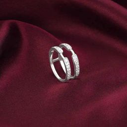 GIVA 92.5 Sterling Silver Dual Layer Zircon Ring-image-37