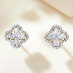P.N.Gadgil Jewellers 14KT BSI Hallmarked Yellow Gold Eternal Gleam Stud Earring for Women-image-71