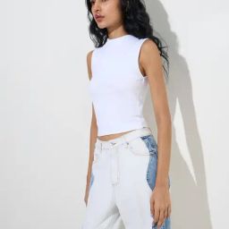 Nuon by Westside White Cotton-Blend Top-picture-12