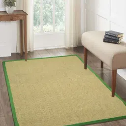 Saral Home Green Jute & Cotton Chevron Anti-Slip Strong Border Carpet-image-53