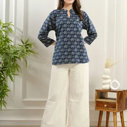 NIGHT FLOSS Women Printed Cotton Top-image-69