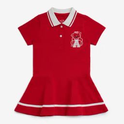 HOP Kids by Westside Red Embroidered Cotton A-Line Dress-image-28